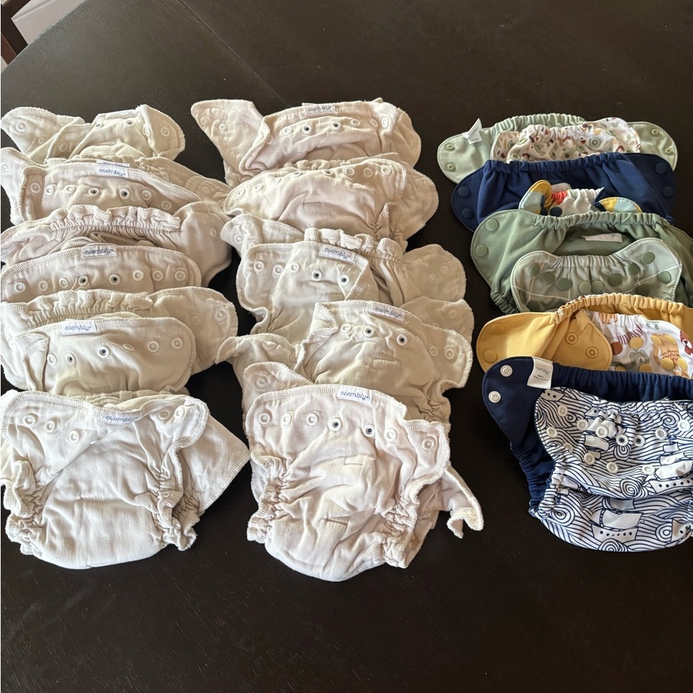 Esembly Size 1 Cloth Diapers - 10 inners and 5 outers